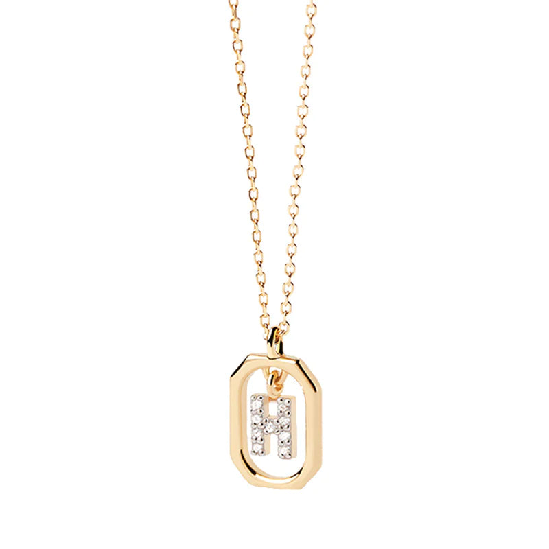 Elegant Monogram 18K Gold-Plated Sterling Necklace
