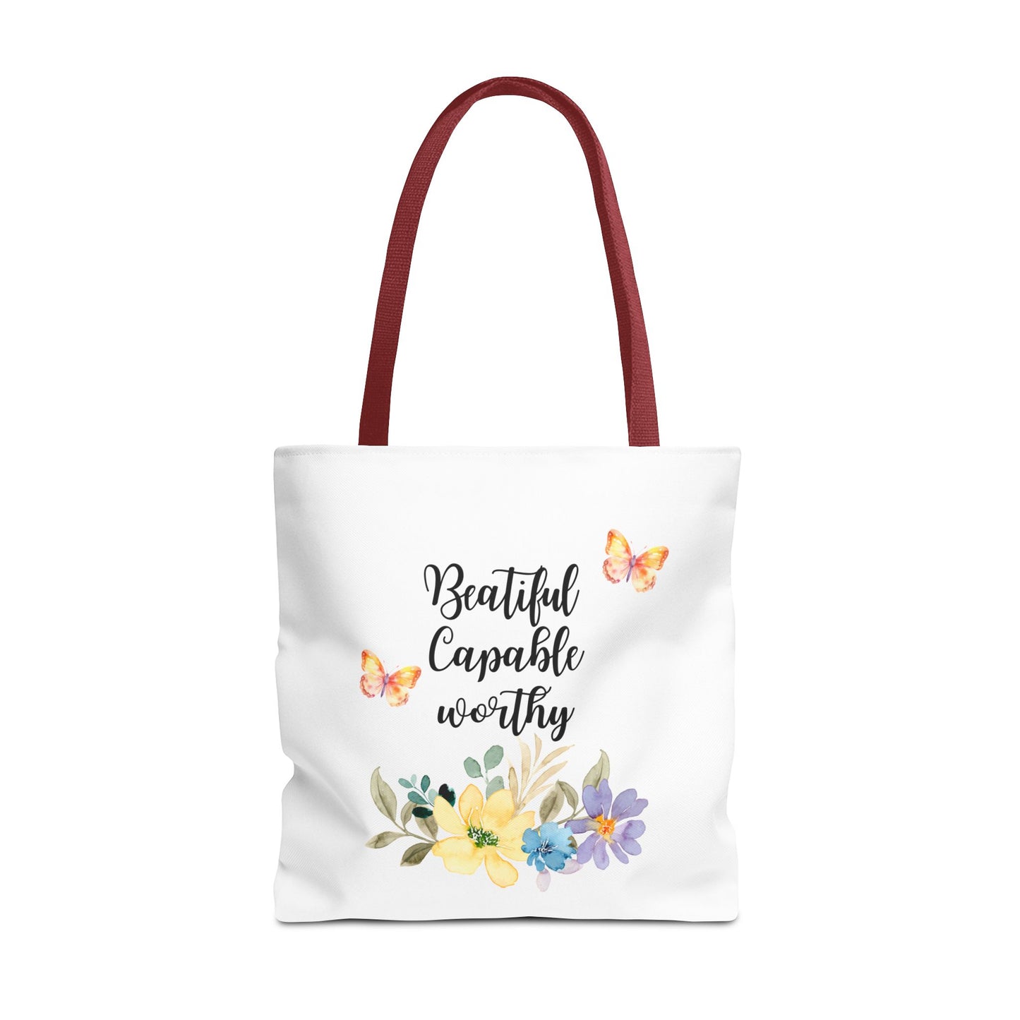 Beautiful Capable Worthy Floral Tote Bag