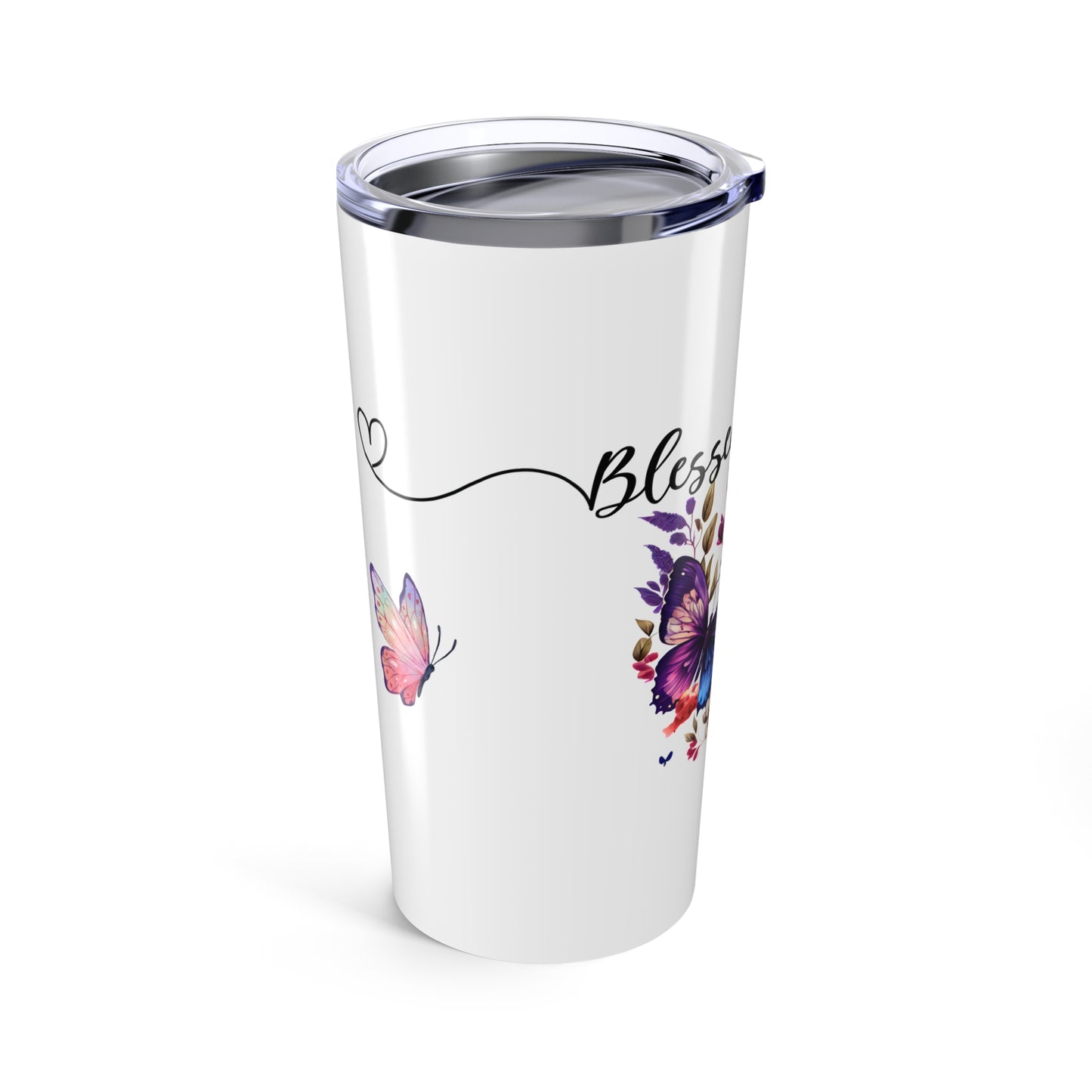 Blessed Mama 20oz Tumbler with Butterfly Design - Perfect for Moms and Gift Giving