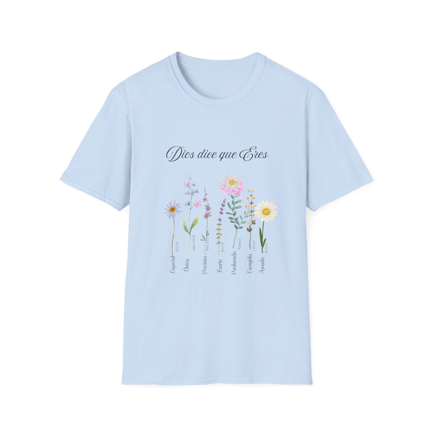 t-shrit christian Floral Quote T-Shirt, Nature Lover Gift, Boho Style Tee, Inspirational Shirt, Unisex Softstyle Tee, Eco-Friendly Apparel