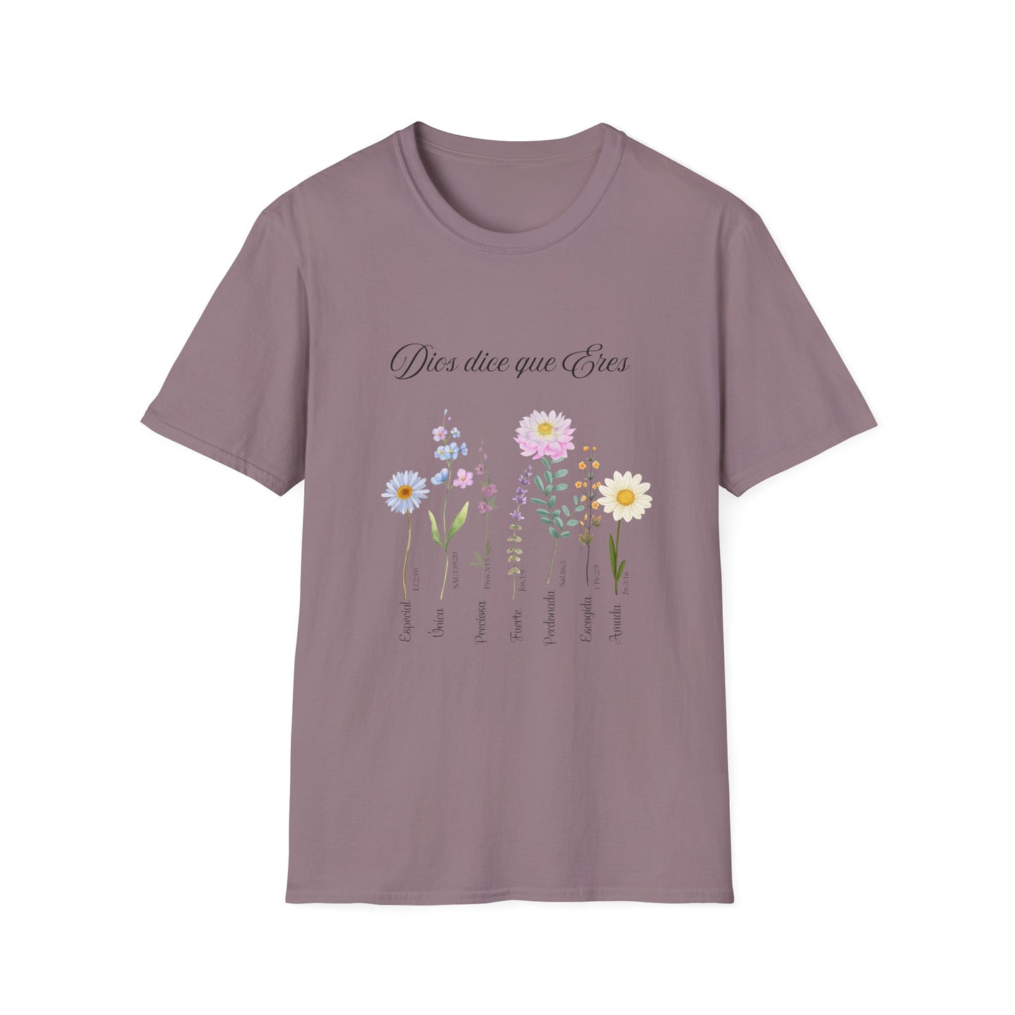 t-shrit christian Floral Quote T-Shirt, Nature Lover Gift, Boho Style Tee, Inspirational Shirt, Unisex Softstyle Tee, Eco-Friendly Apparel