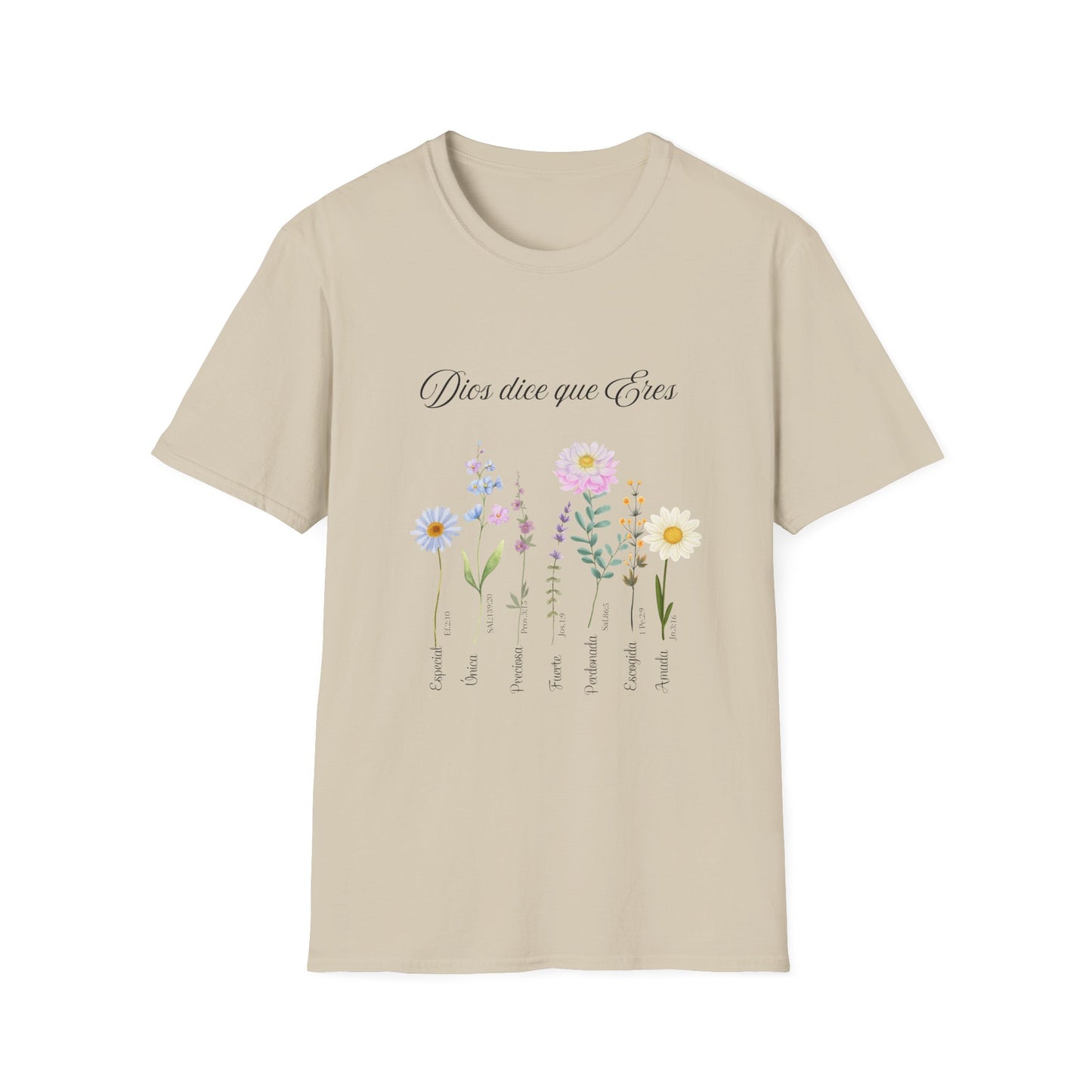 t-shrit christian Floral Quote T-Shirt, Nature Lover Gift, Boho Style Tee, Inspirational Shirt, Unisex Softstyle Tee, Eco-Friendly Apparel