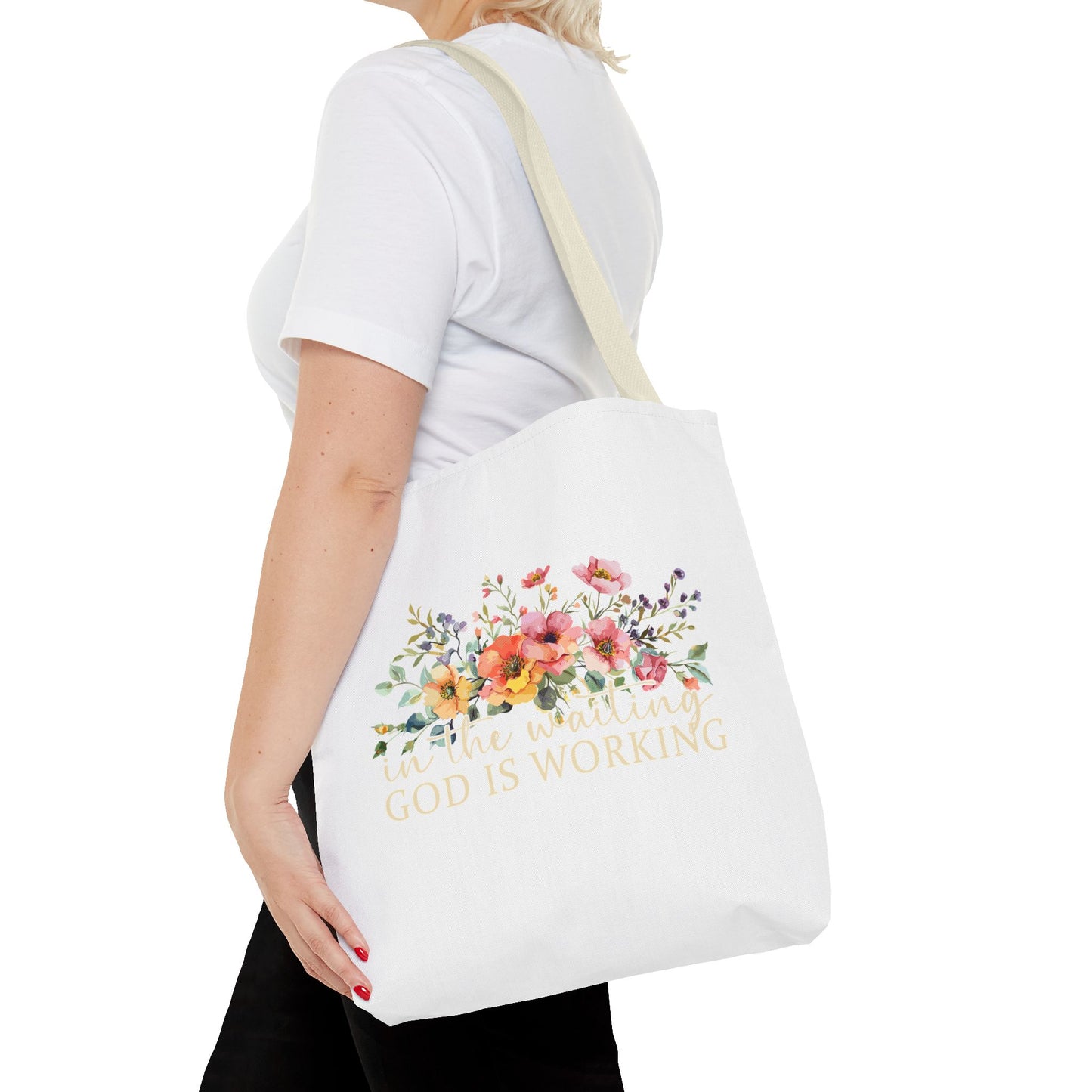 Floral Inspirational Tote Bag, Motivational Bag, Eco-Friendly Gift, Shopping Tote, Faith-Based Accessory, Everyday Use