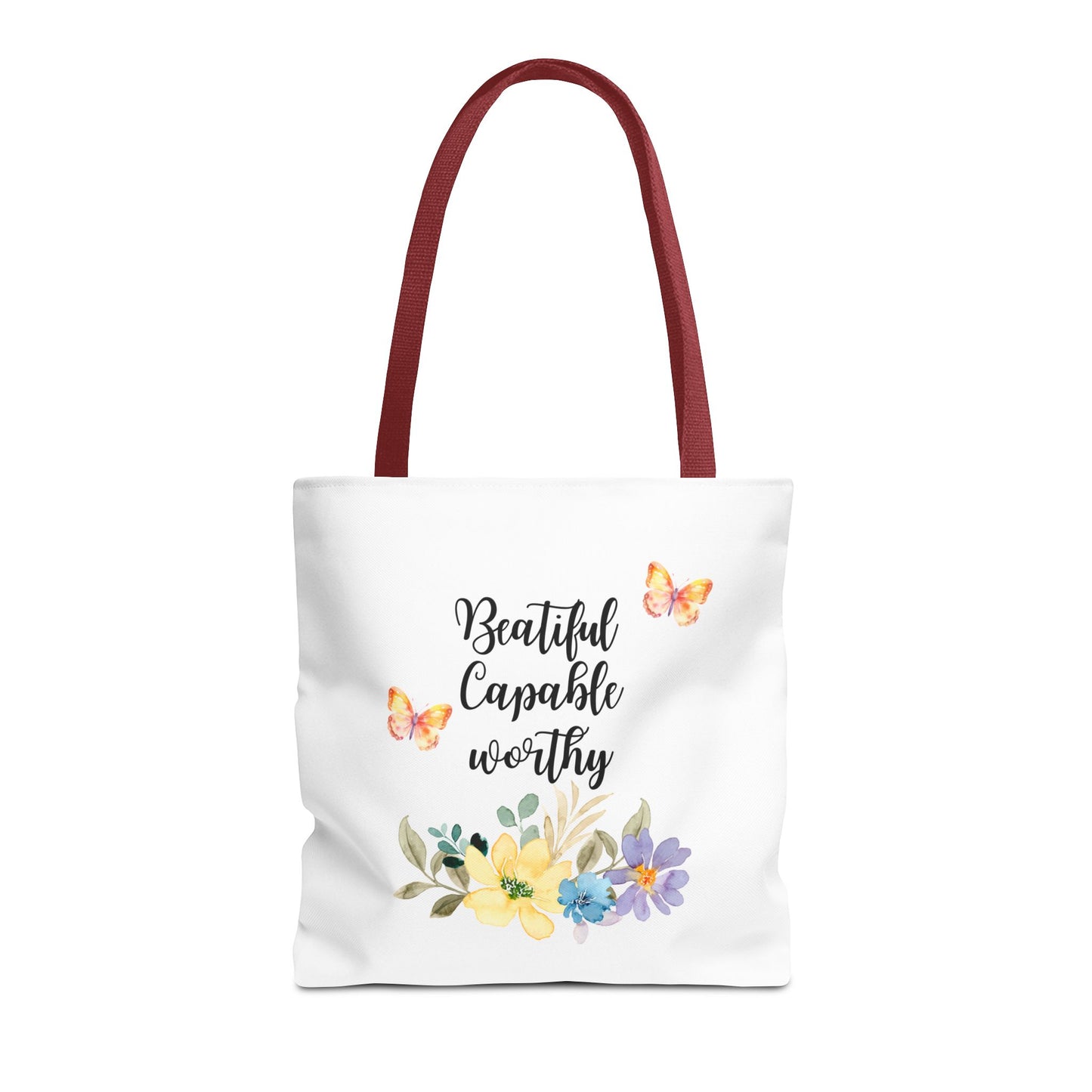 Beautiful Capable Worthy Floral Tote Bag