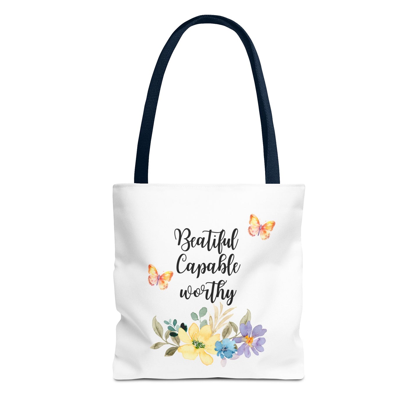 Beautiful Capable Worthy Floral Tote Bag