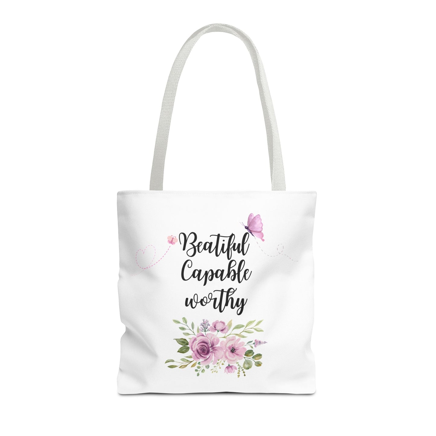 Beautiful Capable Worthy Floral Tote Bag