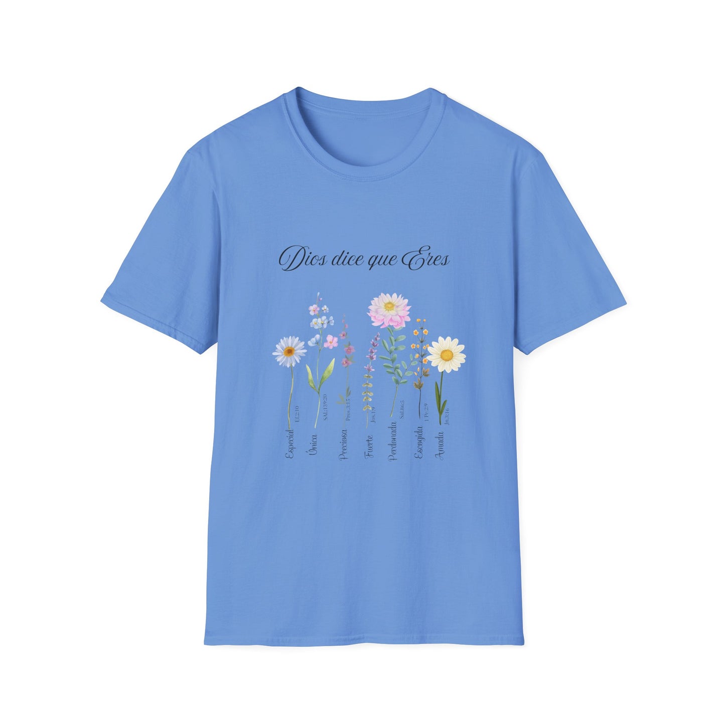 t-shrit christian Floral Quote T-Shirt, Nature Lover Gift, Boho Style Tee, Inspirational Shirt, Unisex Softstyle Tee, Eco-Friendly Apparel
