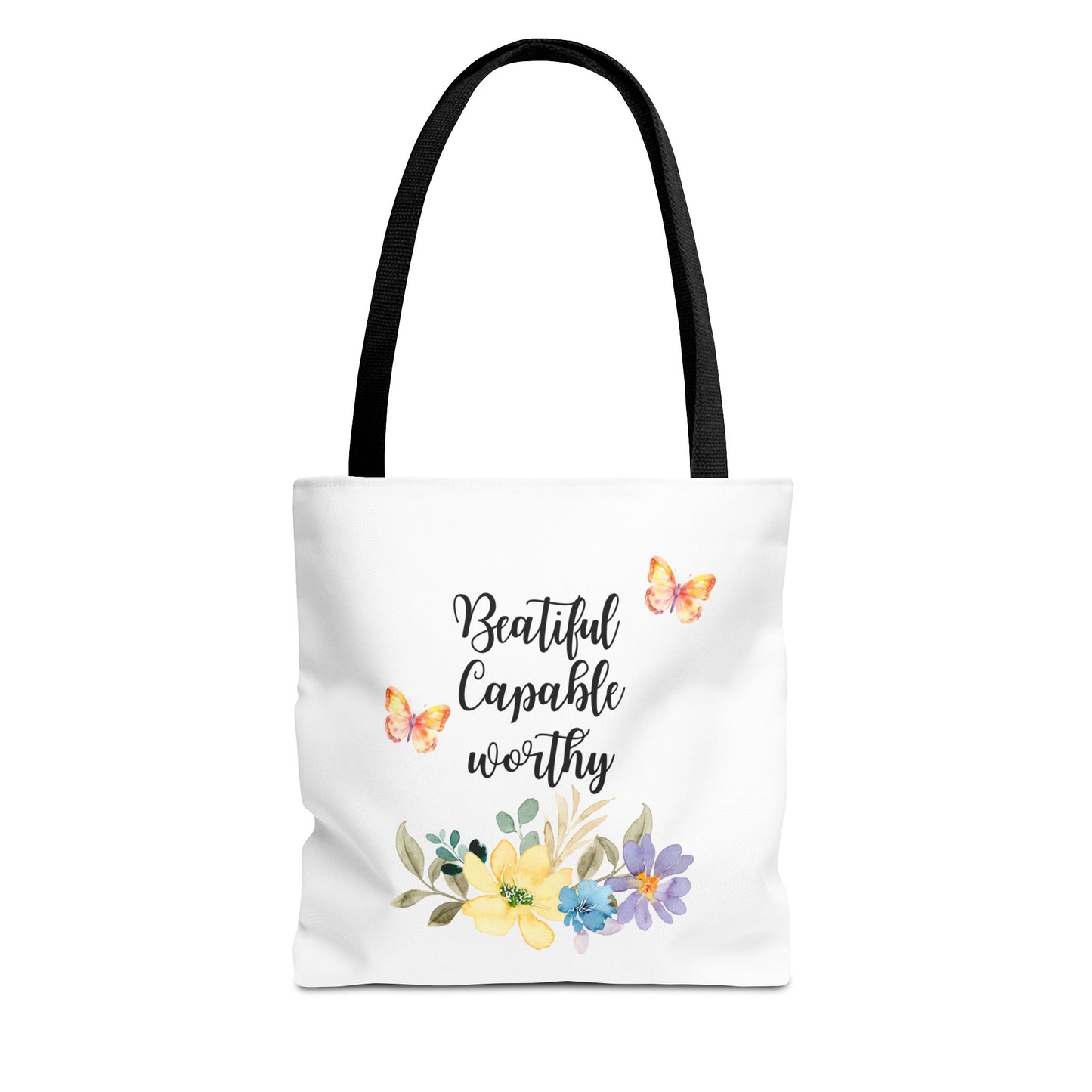 Beautiful Capable Worthy Floral Tote Bag