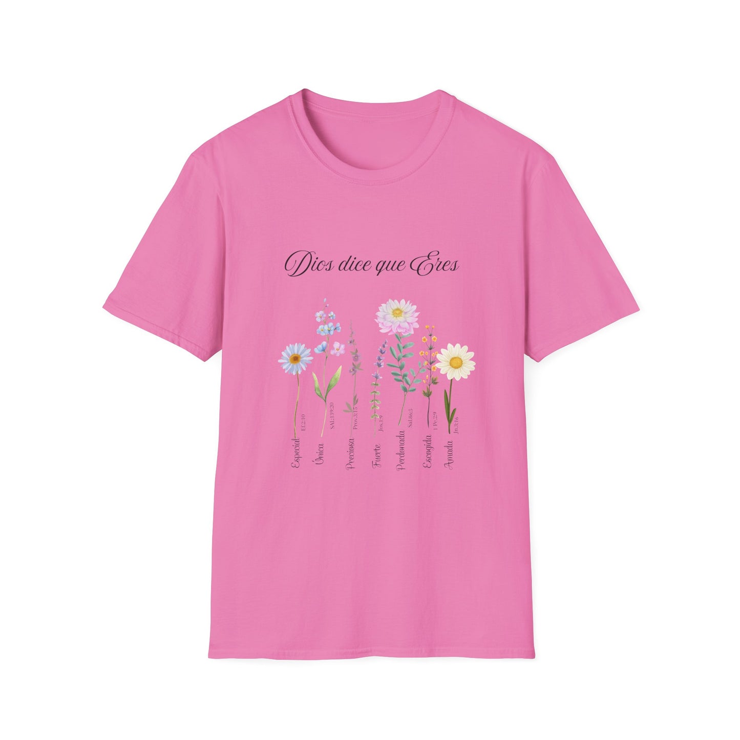 t-shrit christian Floral Quote T-Shirt, Nature Lover Gift, Boho Style Tee, Inspirational Shirt, Unisex Softstyle Tee, Eco-Friendly Apparel