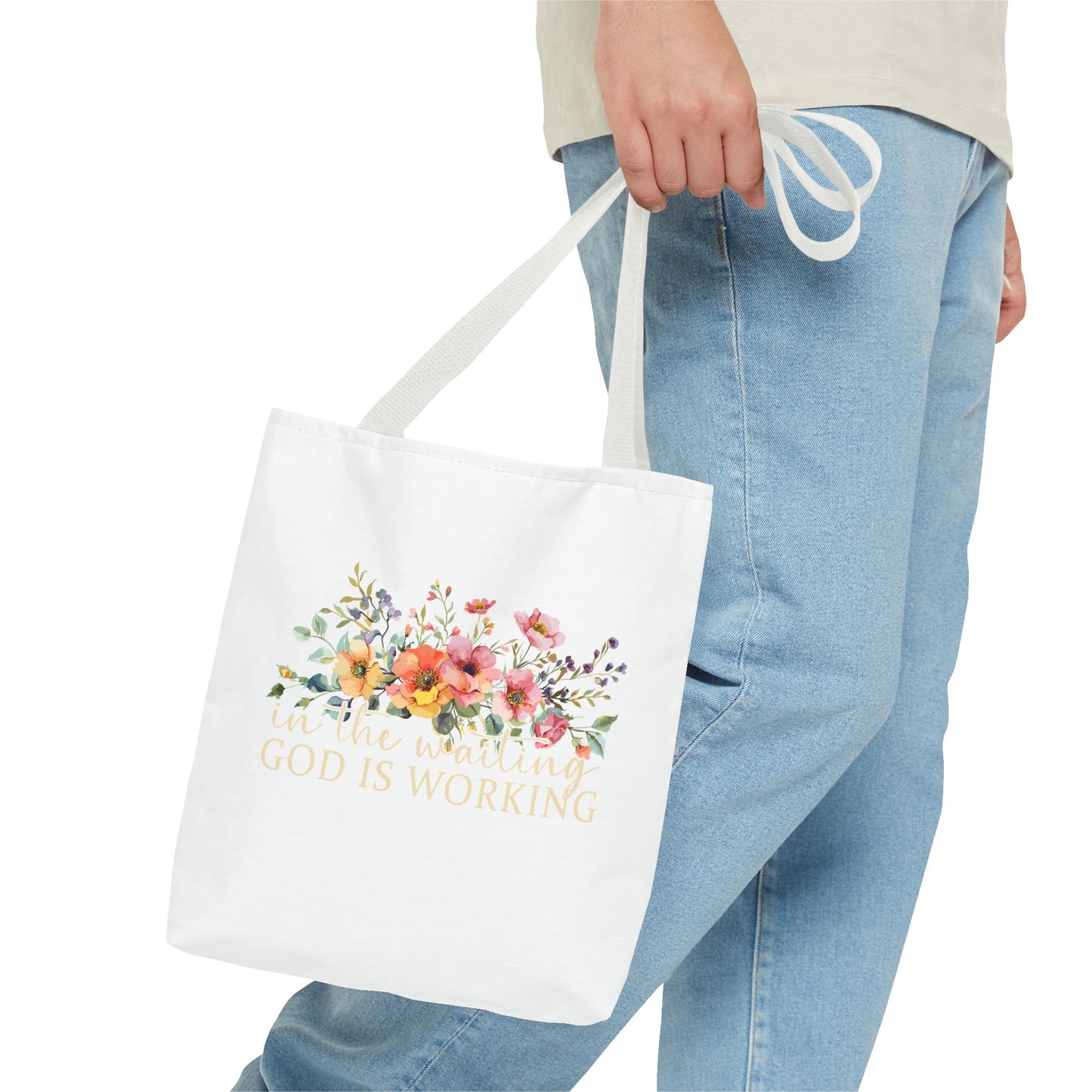 Floral Inspirational Tote Bag, Motivational Bag, Eco-Friendly Gift, Shopping Tote, Faith-Based Accessory, Everyday Use