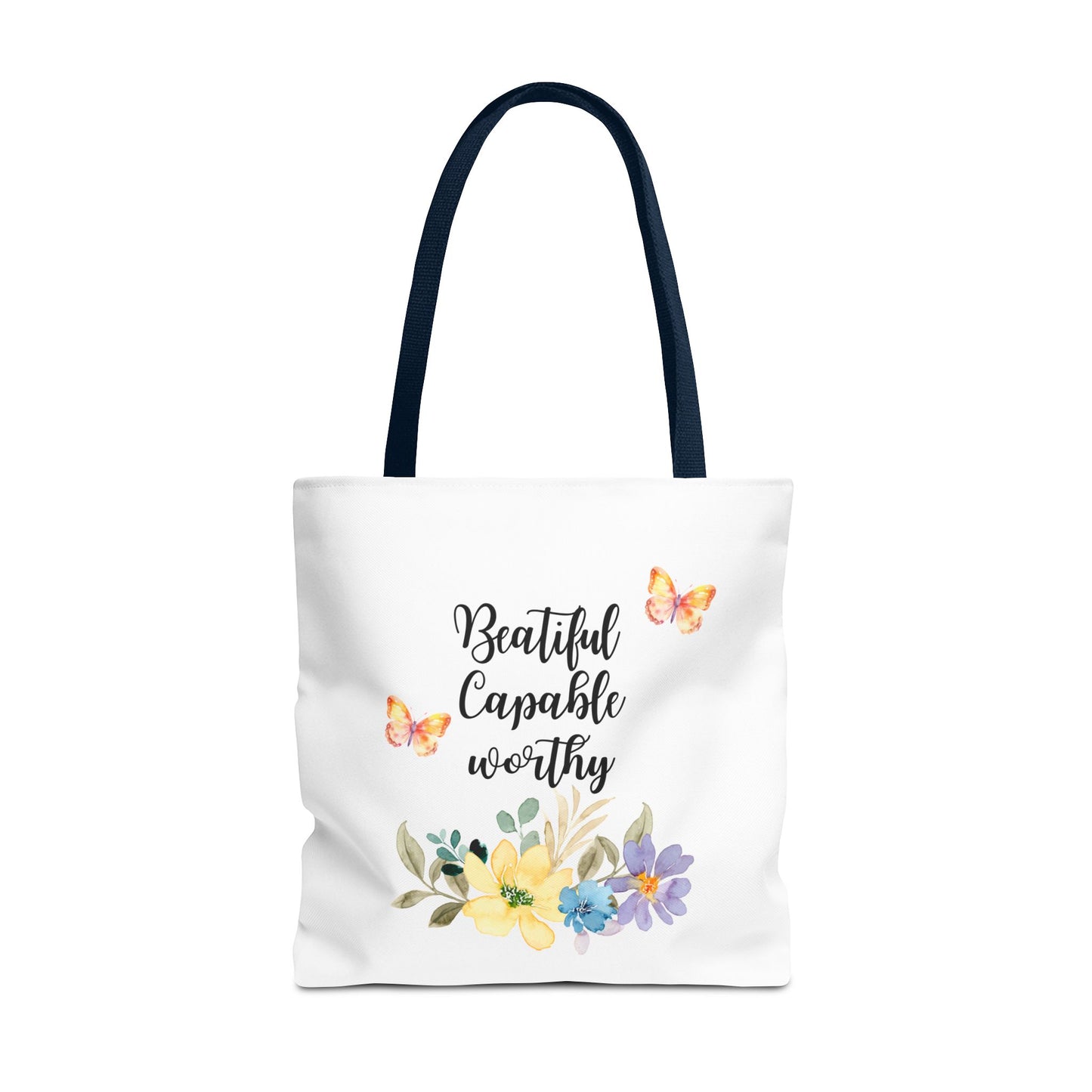 Beautiful Capable Worthy Floral Tote Bag