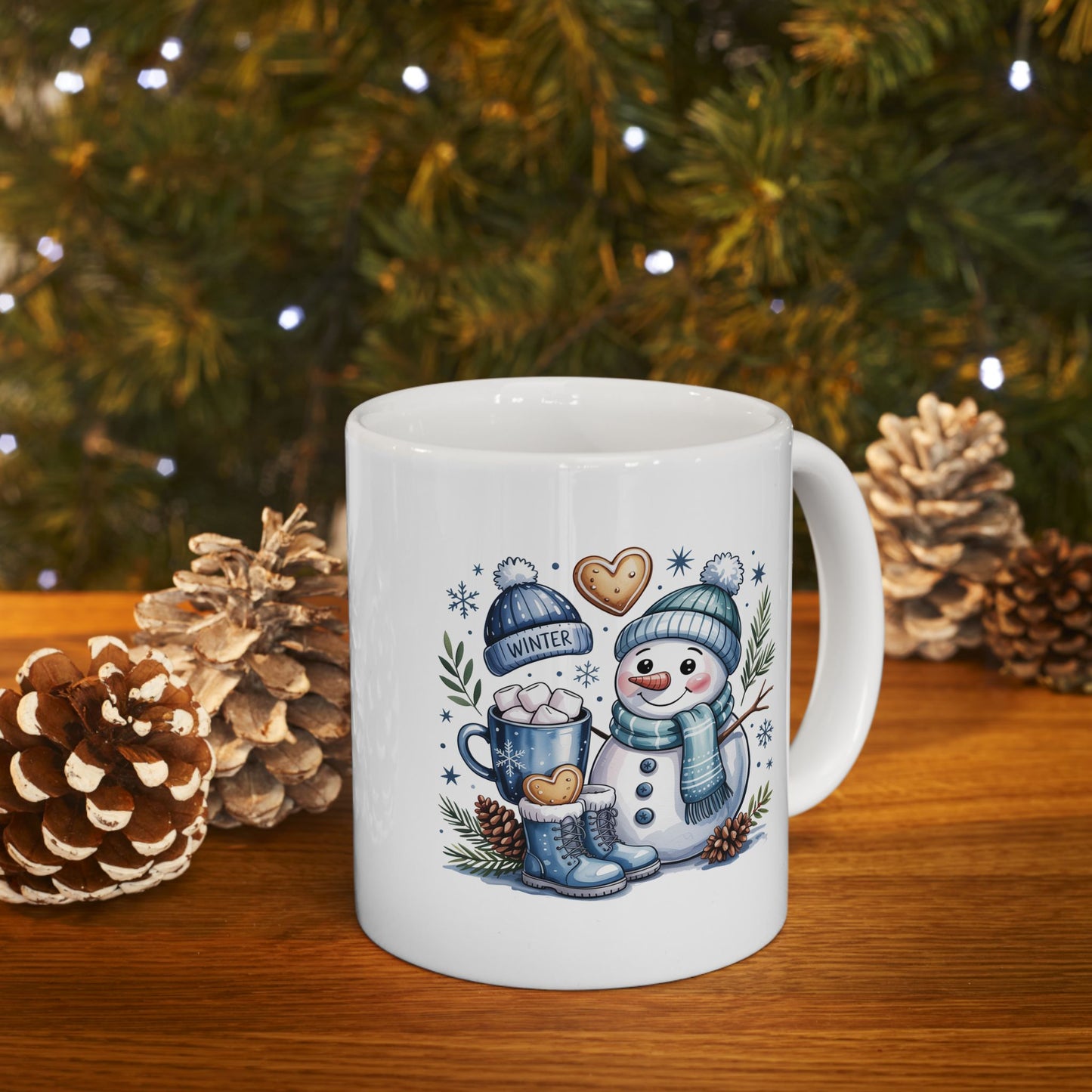 Whimsical Winter Ceramic Mug | 11oz & 15oz | Cozy Holiday Drinkware