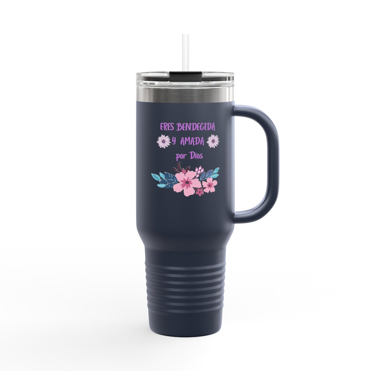 Floral Insulated Travel Mug - 40oz Blessed & Loved Design