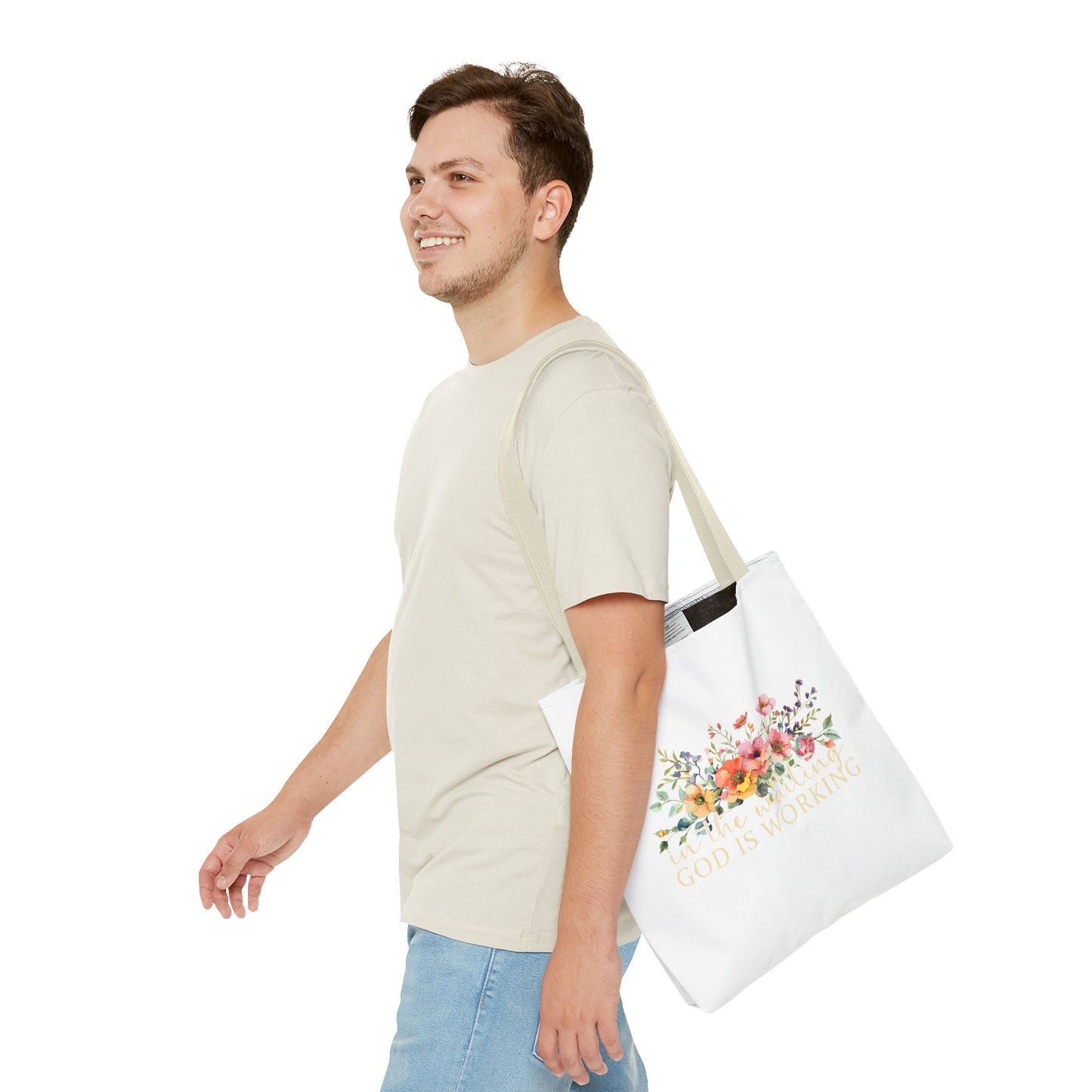 Floral Inspirational Tote Bag, Motivational Bag, Eco-Friendly Gift, Shopping Tote, Faith-Based Accessory, Everyday Use