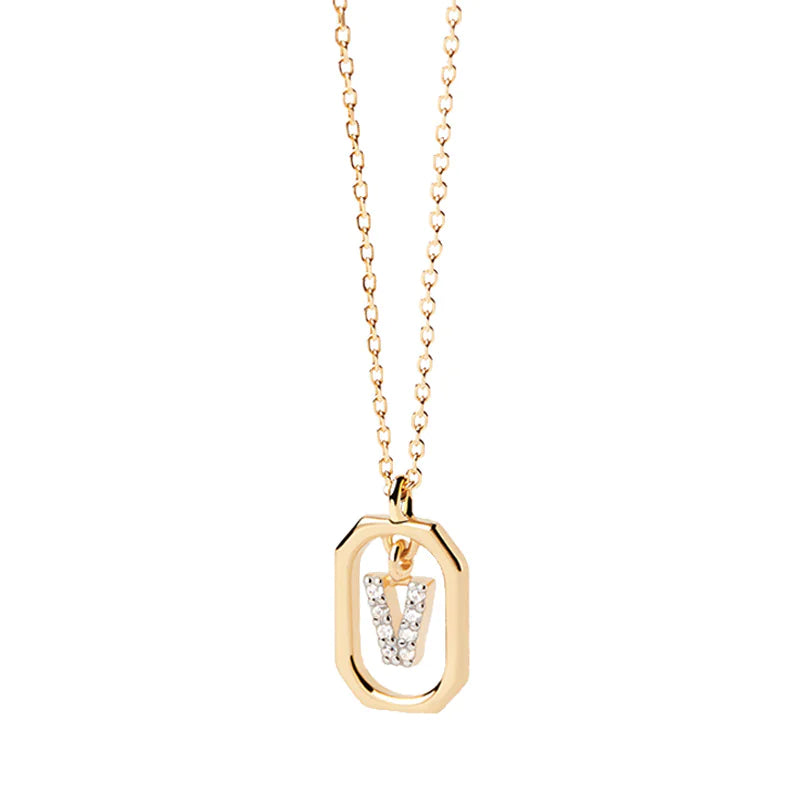 Elegant Monogram 18K Gold-Plated Sterling Necklace