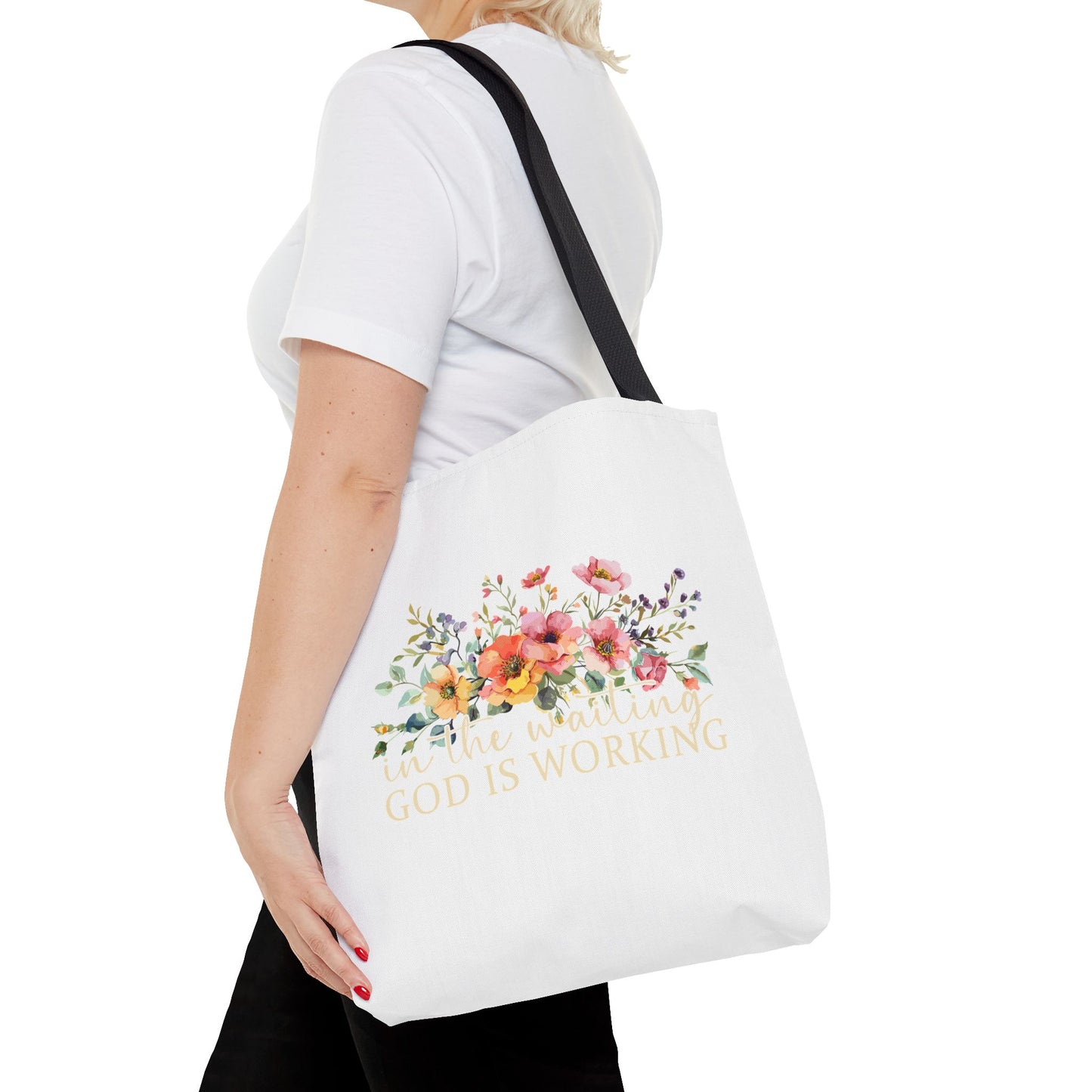 Floral Inspirational Tote Bag, Motivational Bag, Eco-Friendly Gift, Shopping Tote, Faith-Based Accessory, Everyday Use