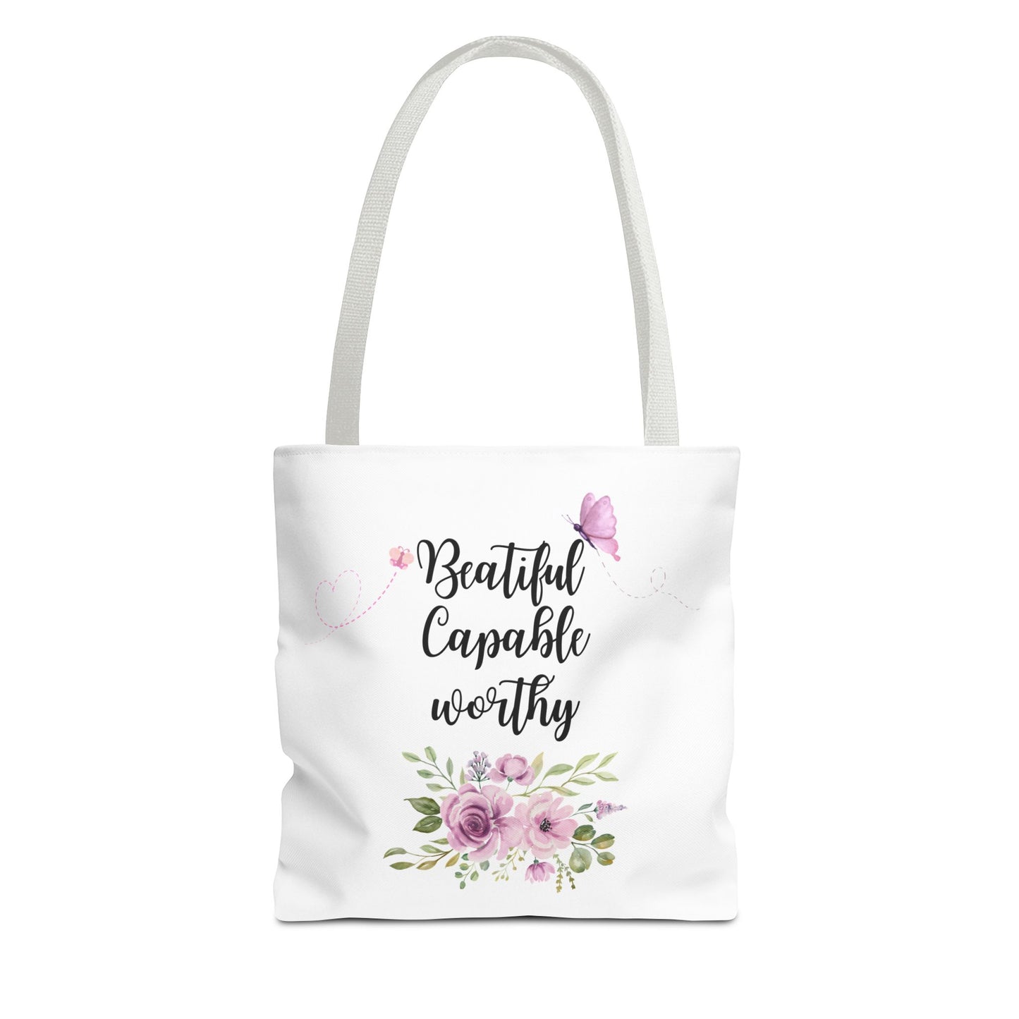 Beautiful Capable Worthy Floral Tote Bag