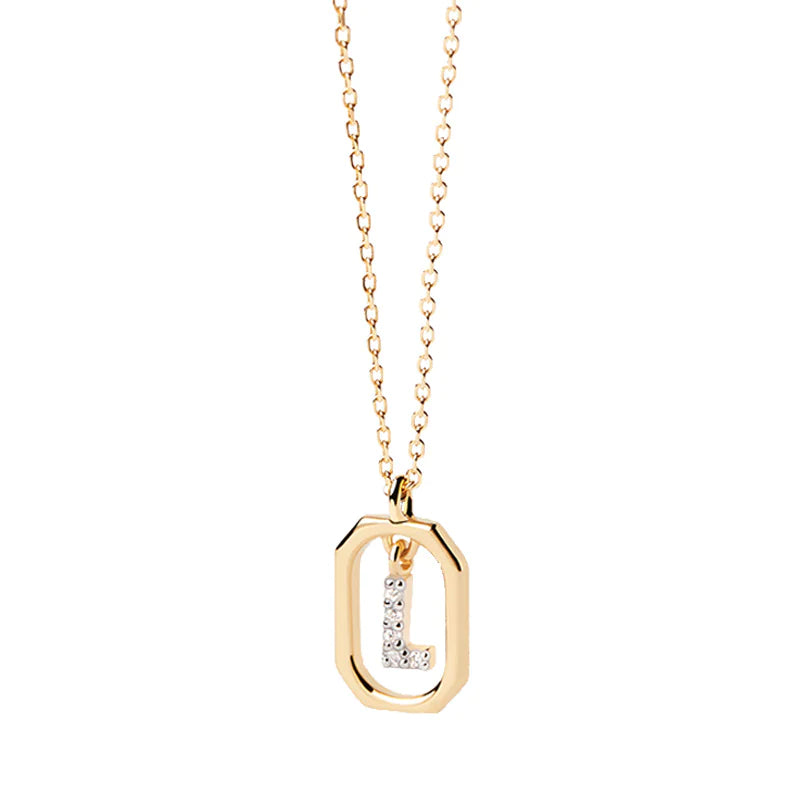 Elegant Monogram 18K Gold-Plated Sterling Necklace