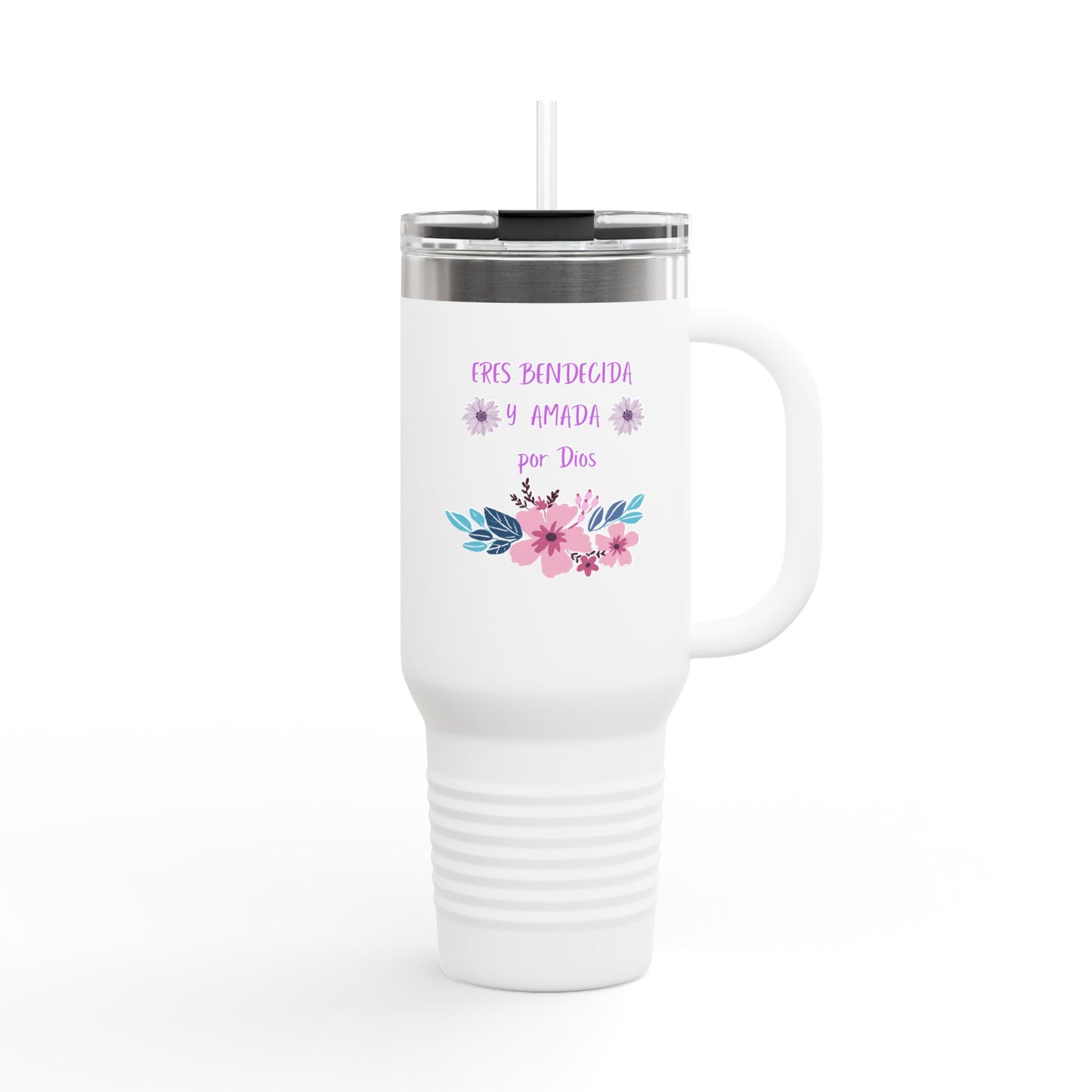 Floral Insulated Travel Mug - 40oz Blessed & Loved Design