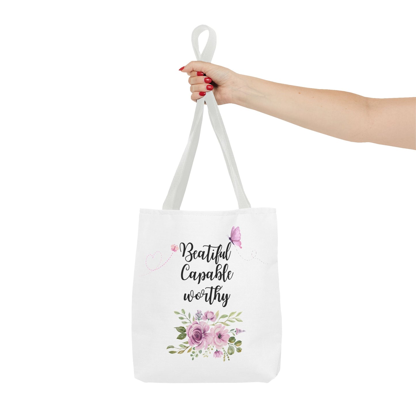 Beautiful Capable Worthy Floral Tote Bag