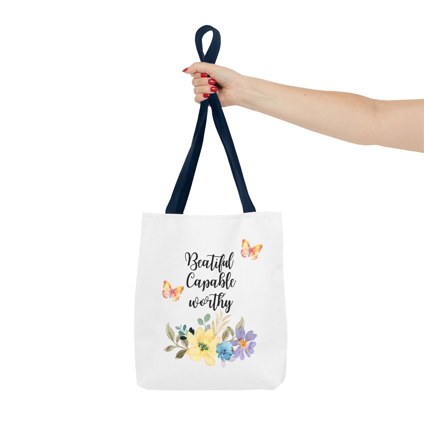 Beautiful Capable Worthy Floral Tote Bag