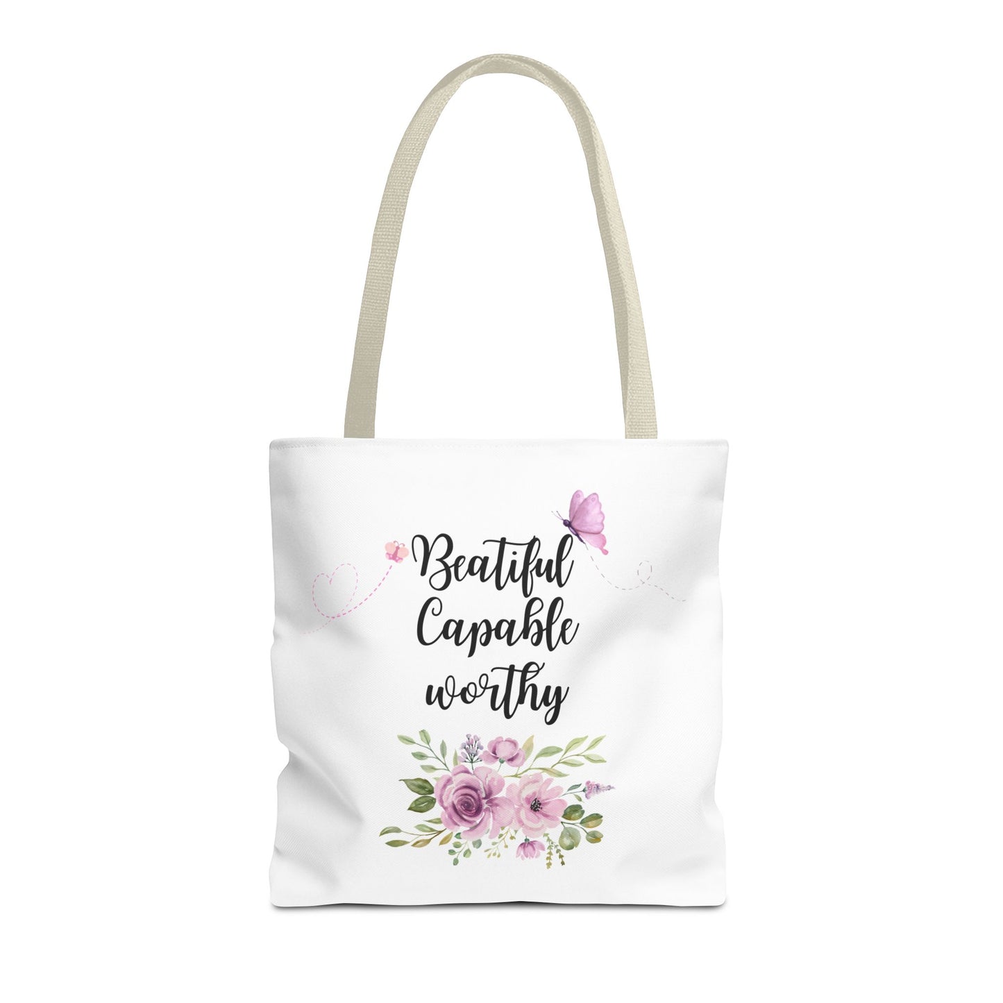 Beautiful Capable Worthy Floral Tote Bag