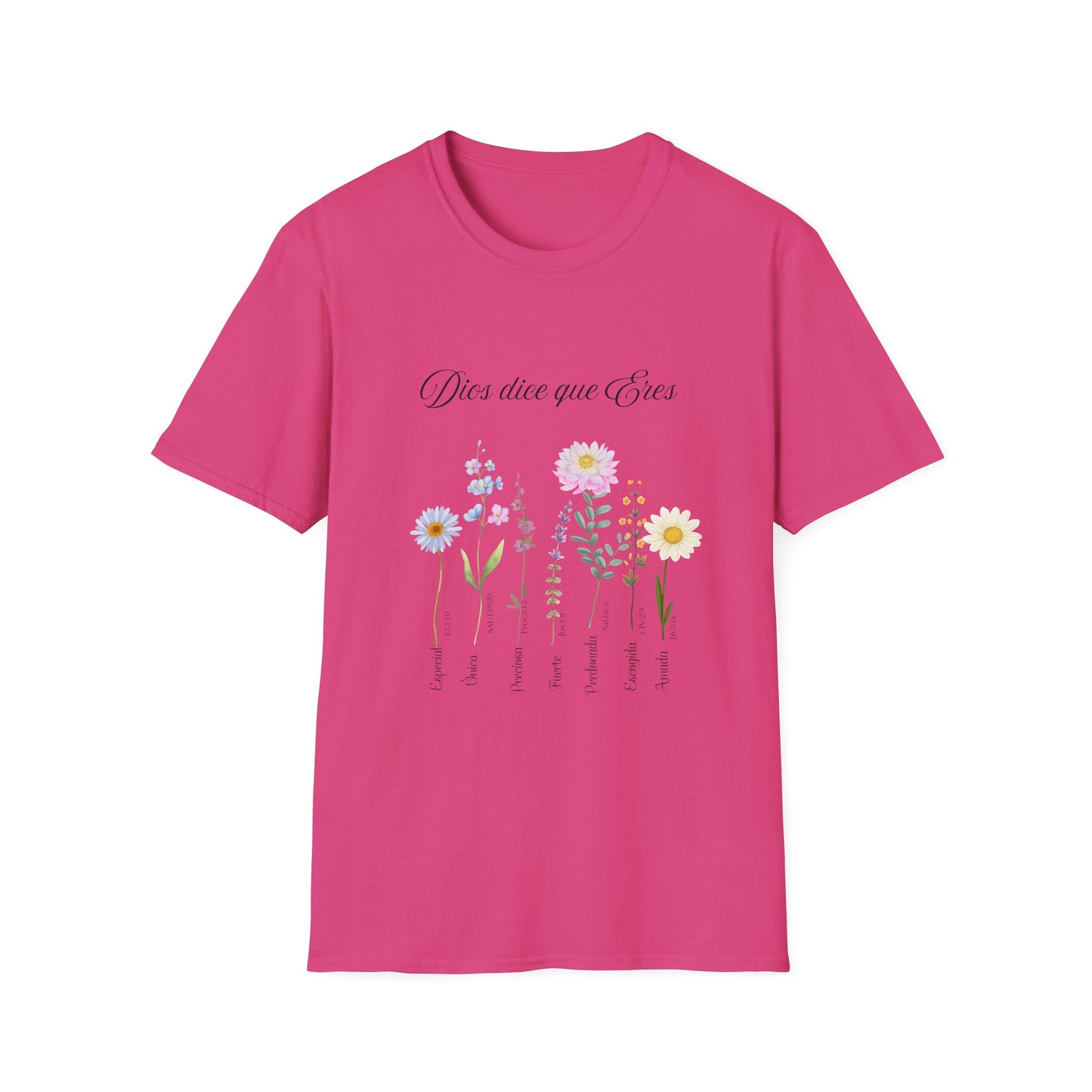 t-shrit christian Floral Quote T-Shirt, Nature Lover Gift, Boho Style Tee, Inspirational Shirt, Unisex Softstyle Tee, Eco-Friendly Apparel