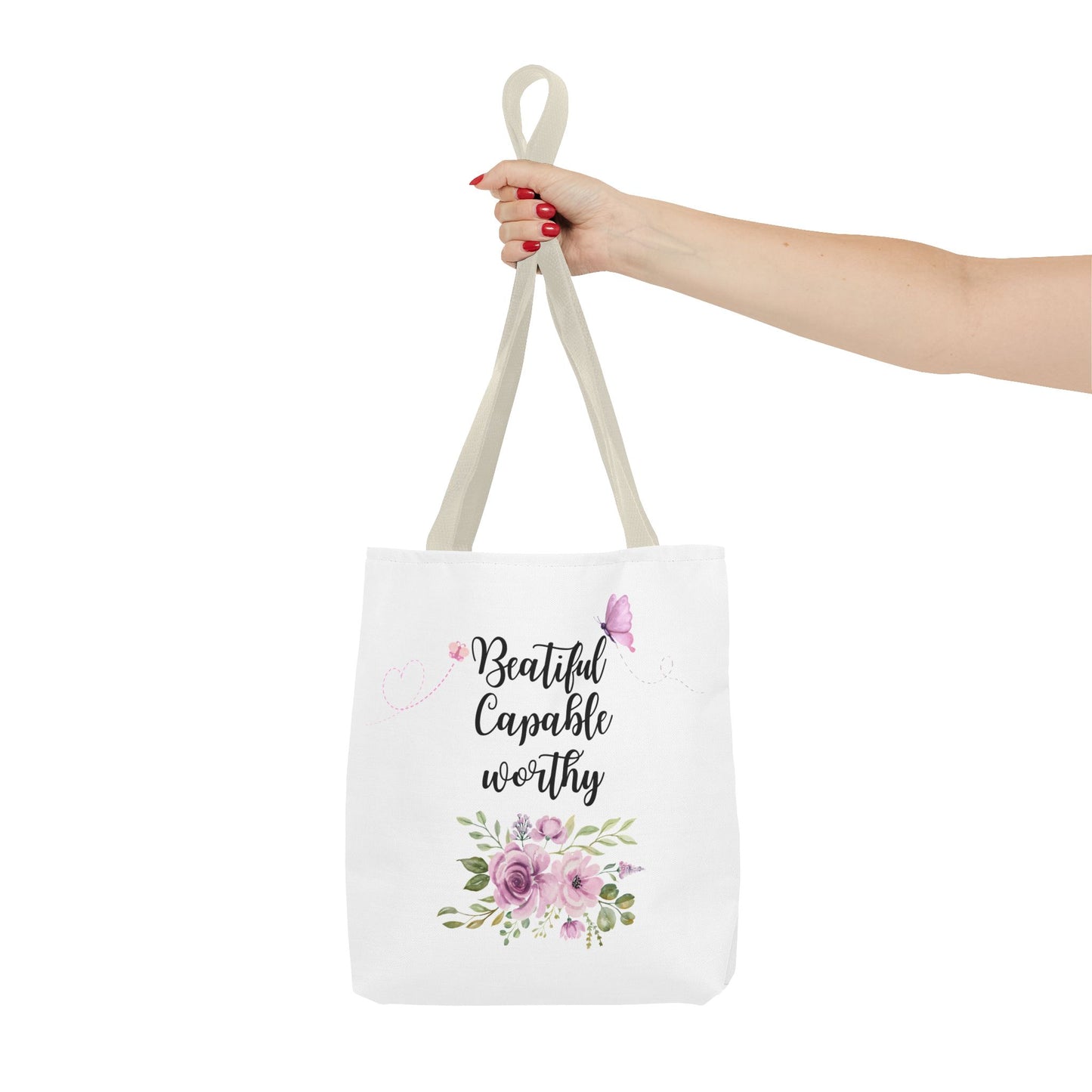 Beautiful Capable Worthy Floral Tote Bag