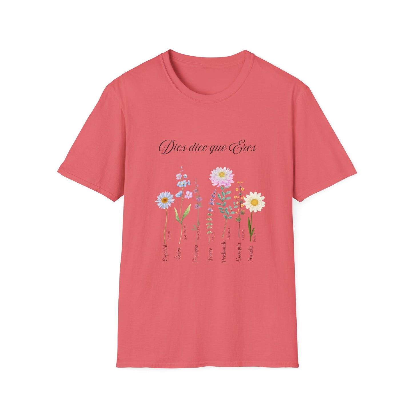 t-shrit christian Floral Quote T-Shirt, Nature Lover Gift, Boho Style Tee, Inspirational Shirt, Unisex Softstyle Tee, Eco-Friendly Apparel