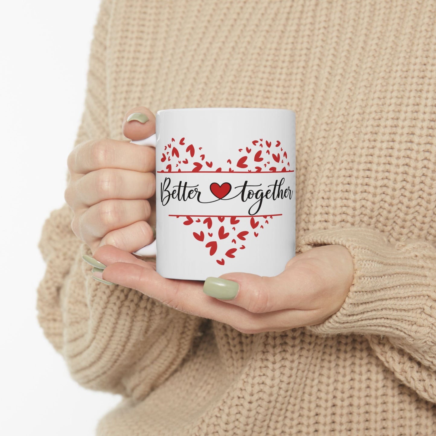 Taza romántica Better Together Taza de amor 11 oz Together Heart Couple Ceramic Mug — Cute 'Love Together