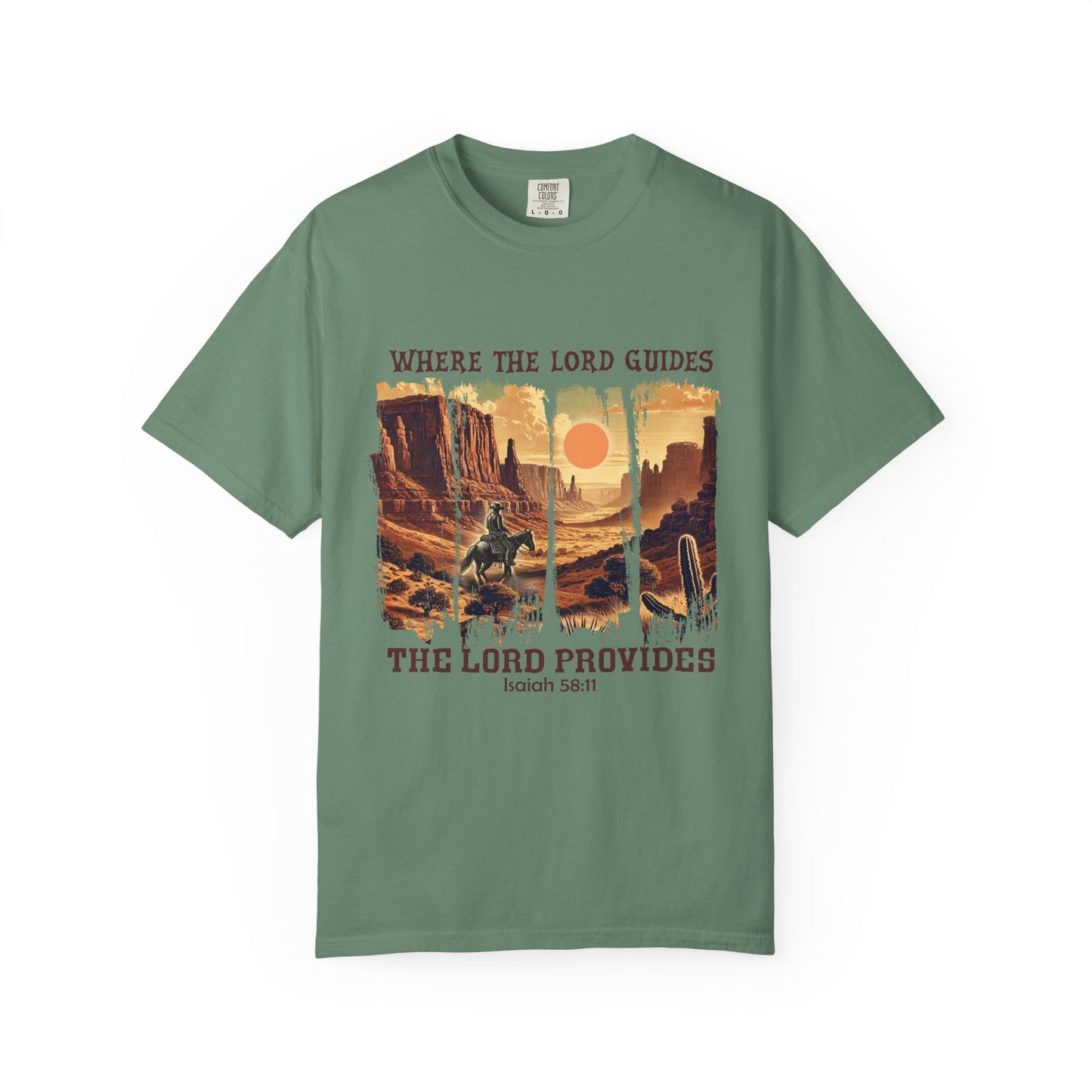 Christian Graphic T-Shirt, Inspirational Tee, Where The Lord Guides Shirt, Faith-Based Apparel, Casual Churchwear, Gift for Believers