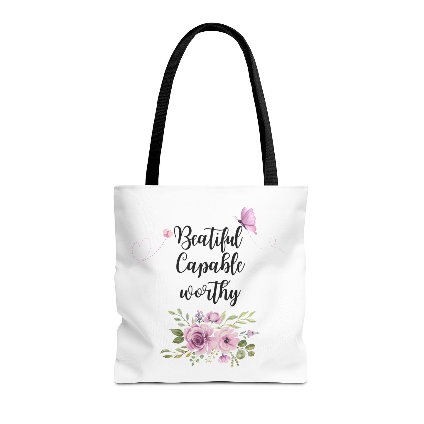 Beautiful Capable Worthy Floral Tote Bag