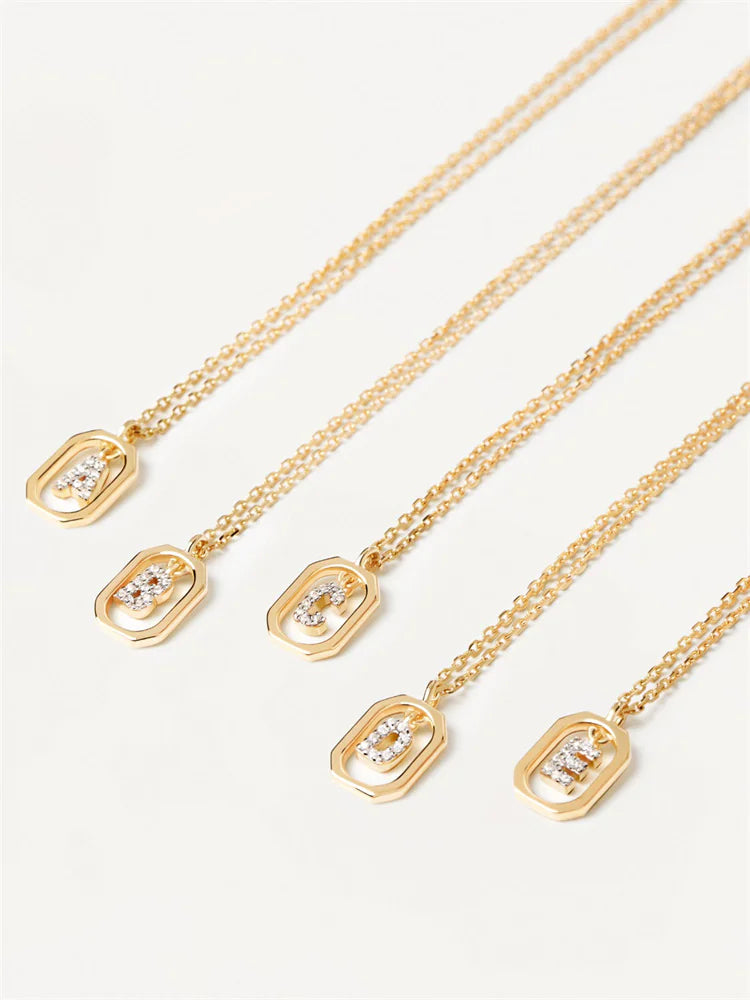 Elegant Monogram 18K Gold-Plated Sterling Necklace