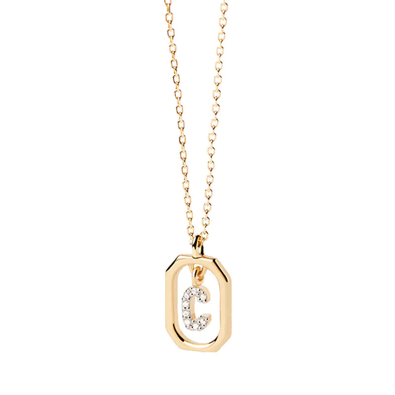 Elegant Monogram 18K Gold-Plated Sterling Necklace