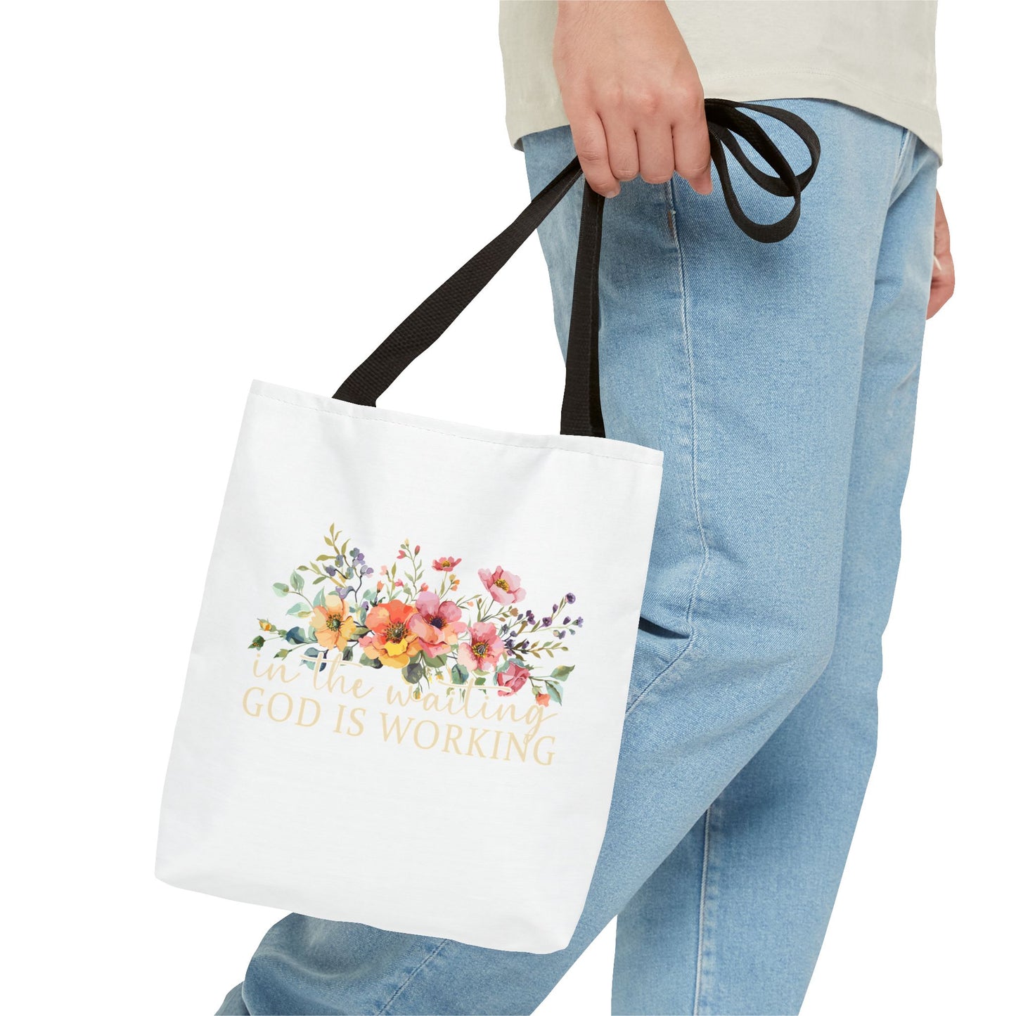 Floral Inspirational Tote Bag, Motivational Bag, Eco-Friendly Gift, Shopping Tote, Faith-Based Accessory, Everyday Use