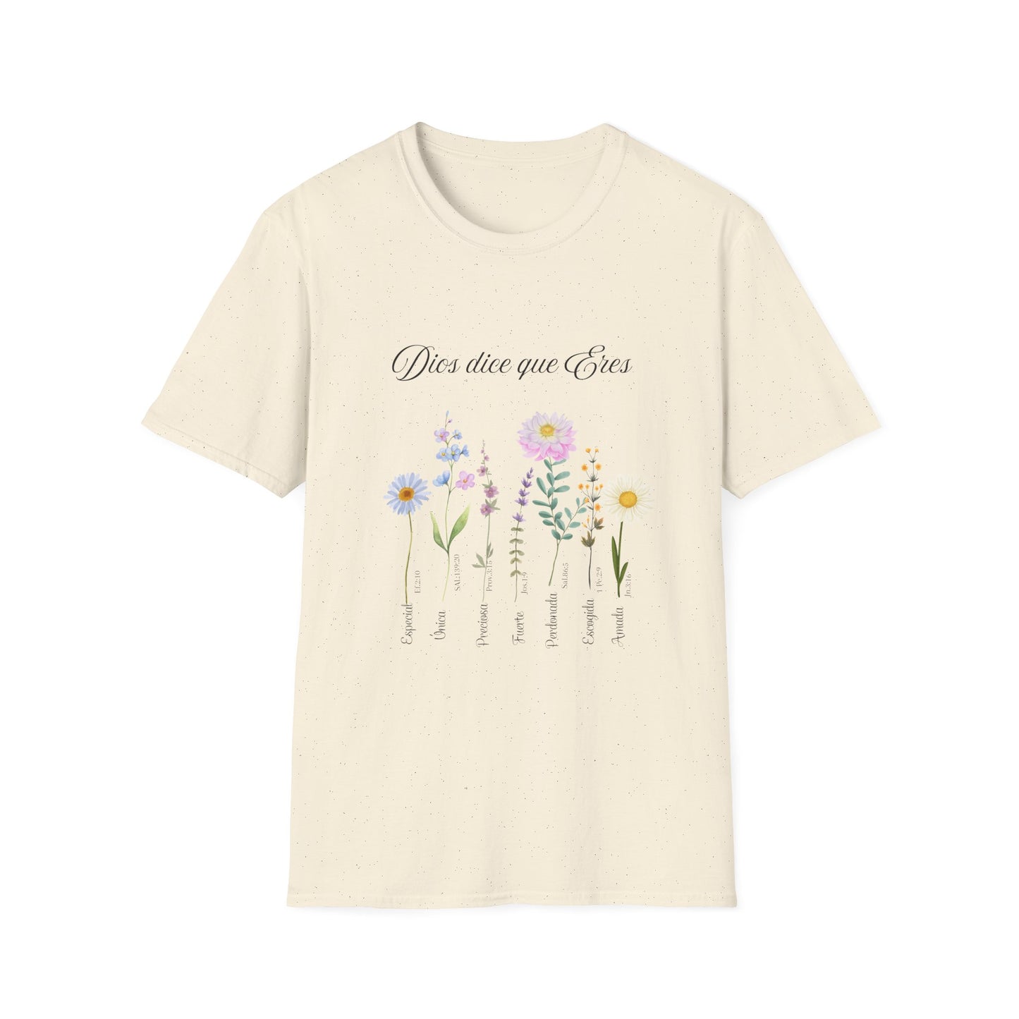t-shrit christian Floral Quote T-Shirt, Nature Lover Gift, Boho Style Tee, Inspirational Shirt, Unisex Softstyle Tee, Eco-Friendly Apparel