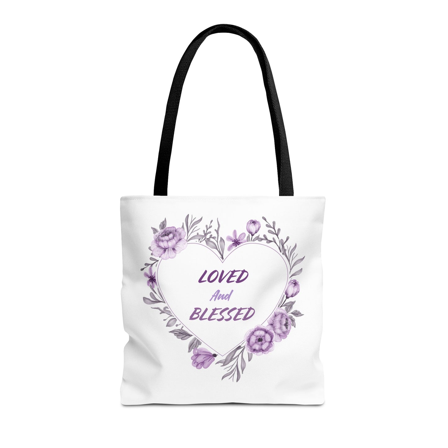 Loved and Blessed Floral Tote Bag – Elegant Canvas Carryall for Every Occasion