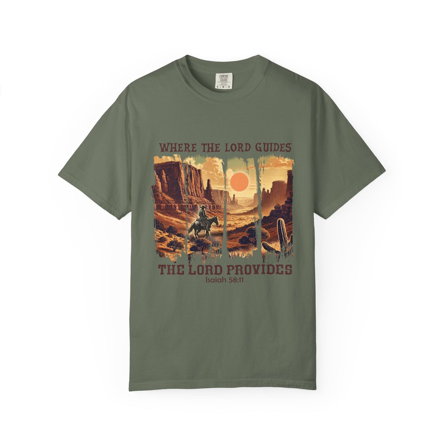 Christian Graphic T-Shirt, Inspirational Tee, Where The Lord Guides Shirt, Faith-Based Apparel, Casual Churchwear, Gift for Believers