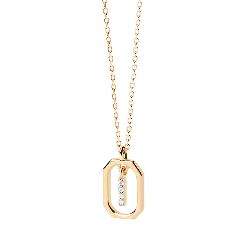 Elegant Monogram 18K Gold-Plated Sterling Necklace