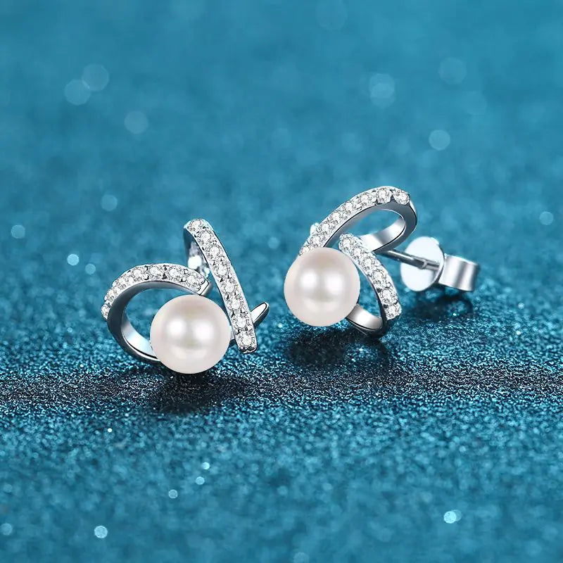 Aretes de Corazón de Perla en Plata Esterlina