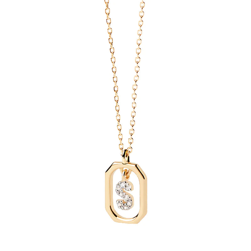 Elegant Monogram 18K Gold-Plated Sterling Necklace