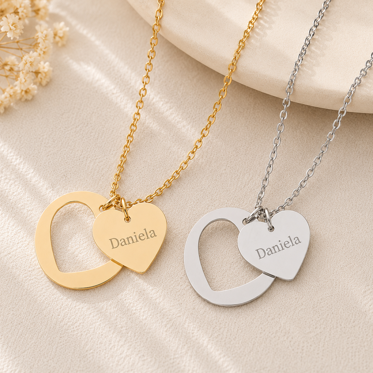 Collar Personalizado de Corazón | Personalized Heart Name Necklace