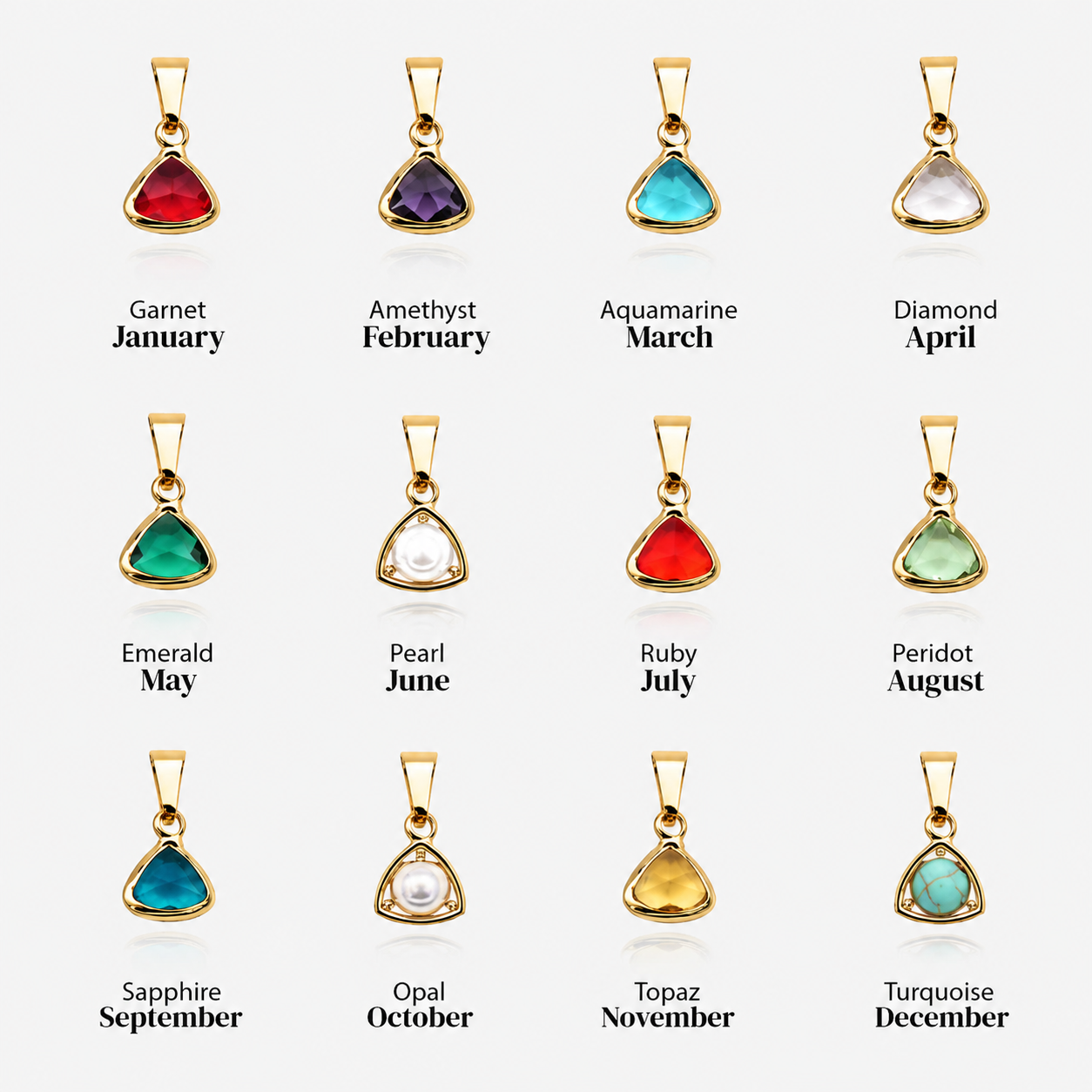 Collar Personalizado con Inicial y Piedra de Nacimiento | Stainless Steel Letter Pendant Necklace