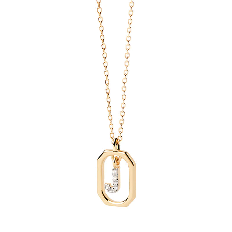 Elegant Monogram 18K Gold-Plated Sterling Necklace