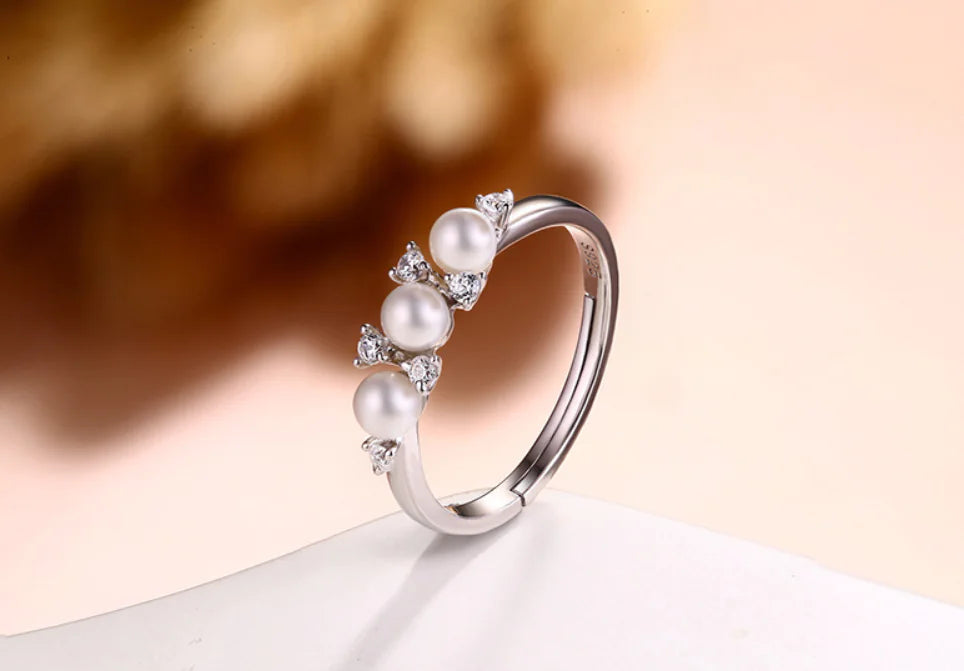 Anillo Elegante de Perla en Plata Esterlina 925
