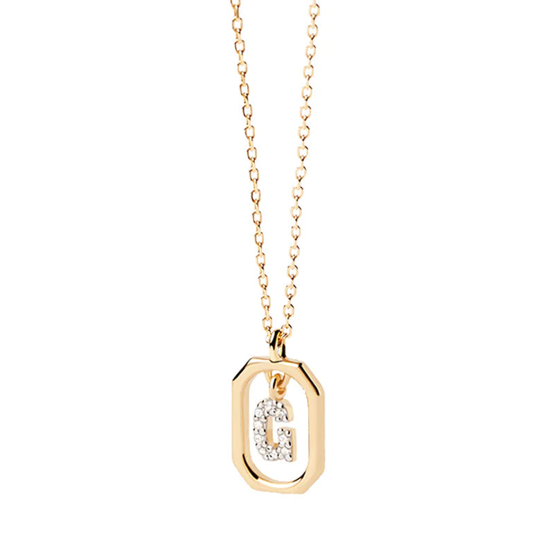 Elegant Monogram 18K Gold-Plated Sterling Necklace