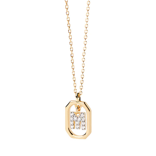 Elegant Monogram 18K Gold-Plated Sterling Necklace