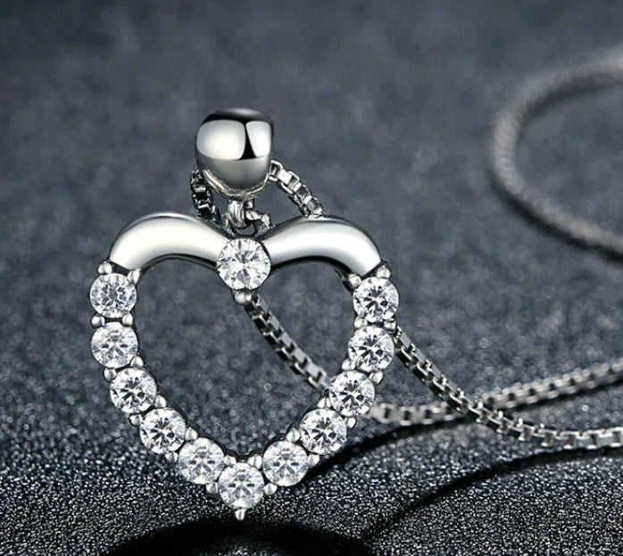 Heart Necklace, 925 Sterling Silver Pendant