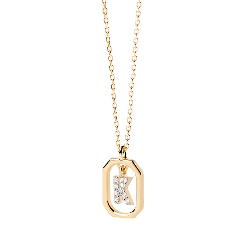 Elegant Monogram 18K Gold-Plated Sterling Necklace