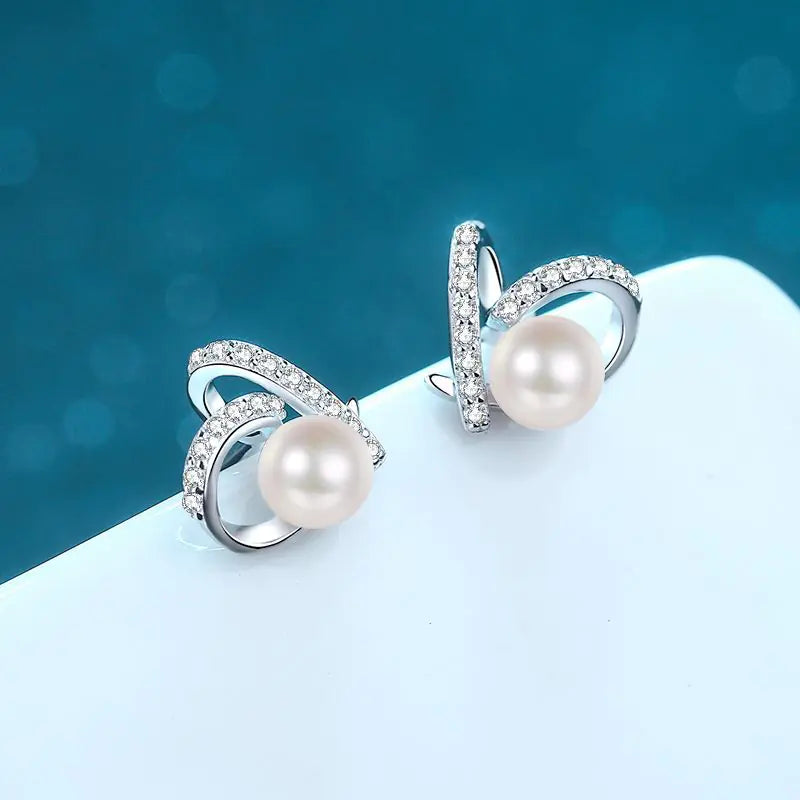 Aretes de Corazón de Perla en Plata Esterlina